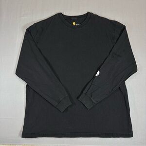 Carhartt Black Long Sleeve T-shirt Sleeve Logo Workwear Graphic Tee Men’s XL